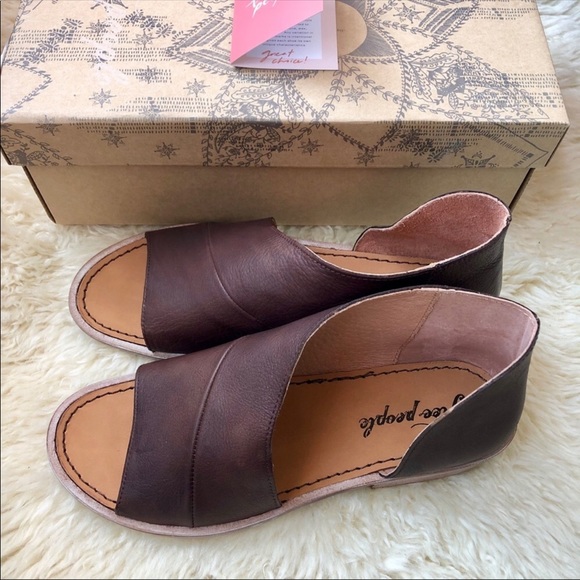 FREE PEOPLE Mont Blanc Cocoa Brown Leather Sandal - Picture 3 of 8